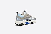 Dior B22 Sneaker White and Blue Technical Mesh and Gray Calfskin - 3SN231YXX_H865 - 4