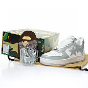 	 A Bathing Ape Bape Sta Patent Leather White Grey (2023)  - 2