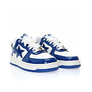 A Bathing Ape Bape Sta Patent Leather White Blue (2023) - 4