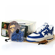 A Bathing Ape Bape Sta Patent Leather White Blue (2023) - 2