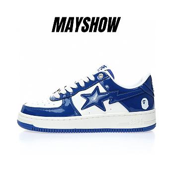 A Bathing Ape Bape Sta Patent Leather White Blue (2023)