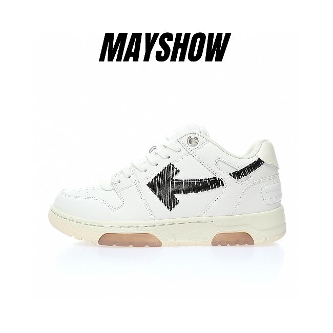 	 OFF-WHITE Out Of Office OOO Low Light Red Calf Specials White Black - OMIA189S21LEA003 - 1