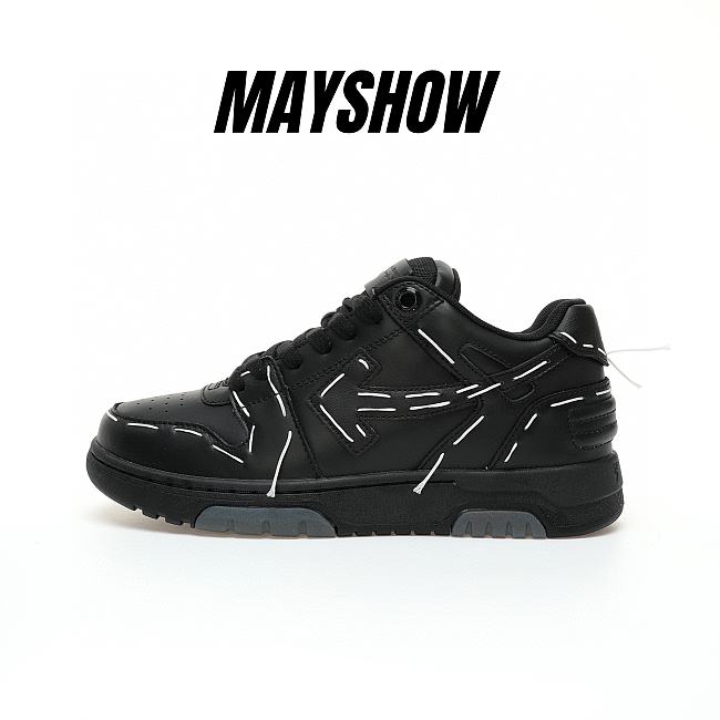 	 OFF-WHITE Out Of Office OOO Low Tops Sartorial Stitching Black - OMIA189S23LEA0141010 - 1