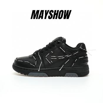 	 OFF-WHITE Out Of Office OOO Low Tops Sartorial Stitching Black - OMIA189S23LEA0141010