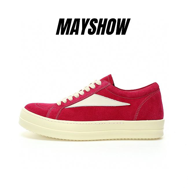 	 Rick Owens EDFU Suede Leather Vintage Low Red - RU01C4897 LVSLPO 1311 - 1