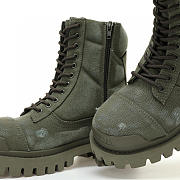 Balenciaga Strike Canvas Combat Boots in Green - 694060 W2H11 3300 - 2