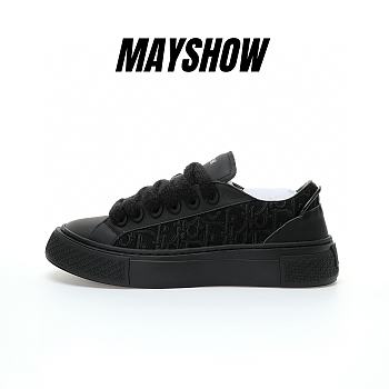 Dior B33 Sneaker Black Smooth Calfskin Oblique Raised Embroidery - 3SN303ZYQ_H900