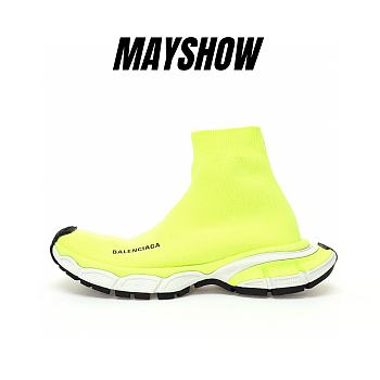 Balenciaga 3XL Sock Fluo Yellow Recycled Knit - 758483W2DG17090