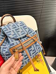 Fendi P180 Denim Backpack 21*23cm - 2