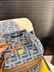 Fendi P180 Denim Backpack 21*23cm - 4