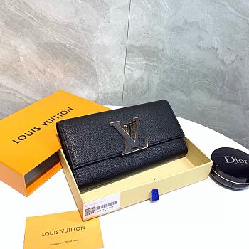 Louis Vuitton Wallet P105 Black 19x10cm