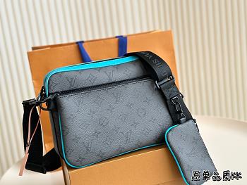 Louis Vuitton Trio Pochette Blue Monogram 25x12cm