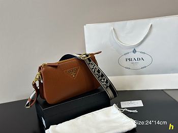 Prada Caramel Leather Shoulder Bag 24*14cm