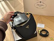 Black Prada Arqué Leather Mini Shoulder Bag 22x13cm - 3