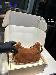 Prada Hobo Brown Suede Bag 22*13cm - 4