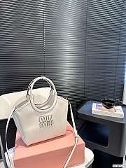 Miu Miu Ivy Leather Tote White Bag 23x17cm - 1