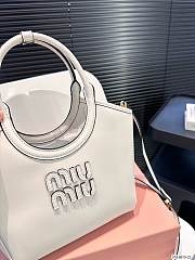 Miu Miu Ivy Leather Tote White Bag 23x17cm - 5