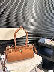 Prada Lily-of-the-valley Medium Brown Suede Handbag 32x17cm - 1