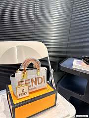 Fendi By The Way Boston Bag Mini White FF Monogram 17x12cm - 1