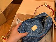 Louis Vuitton Croissant MM Blue Monogram Denim 22*13cm - 3