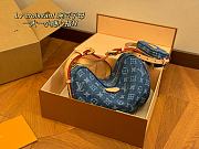 Louis Vuitton Croissant MM Blue Monogram Denim 22*13cm - 2