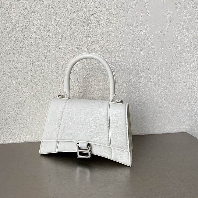 Balenciaga White Hourglass Small Top Handle Mini Bag 23×15×10cm - 1