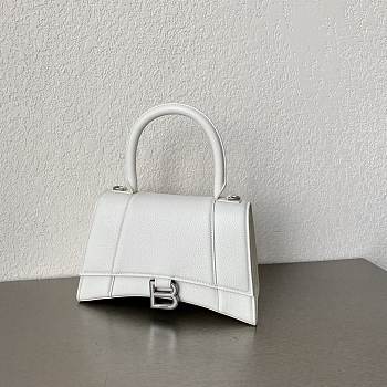 Balenciaga White Hourglass Small Top Handle Mini Bag 23×15×10cm