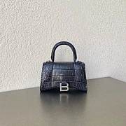 Balenciaga Black Hourglass XS Bag Crocodile Embossed 19×13×8cm - 1