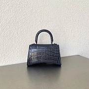 Balenciaga Black Hourglass XS Bag Crocodile Embossed 19×13×8cm - 5