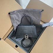 Balenciaga Black Hourglass Small Bag Crocodile Embossed 23×15×10cm - 2