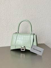 Balenciaga Light Green Hourglass Small Bag Crocodile Embossed 23×15×10cm - 1