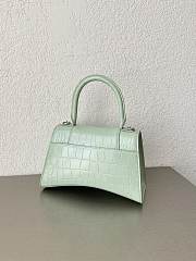 Balenciaga Light Green Hourglass Small Bag Crocodile Embossed 23×15×10cm - 5