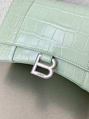 Balenciaga Light Green Hourglass Small Bag Crocodile Embossed 23×15×10cm - 4