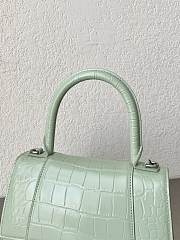 Balenciaga Light Green Hourglass Small Bag Crocodile Embossed 23×15×10cm - 3