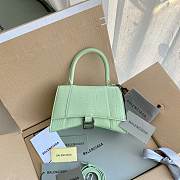 Balenciaga Light Green Hourglass Small Bag Crocodile Embossed 23×15×10cm - 2