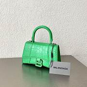 Balenciaga Green Hourglass XS Bag Crocodile Embossed 19×13×8cm - 1