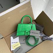 Balenciaga Green Hourglass XS Bag Crocodile Embossed 19×13×8cm - 5