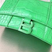 Balenciaga Green Hourglass XS Bag Crocodile Embossed 19×13×8cm - 3