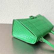 	 Balenciaga Green Hourglass Small Bag Crocodile Embossed 23×15×10cm - 2