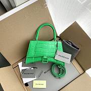 	 Balenciaga Green Hourglass Small Bag Crocodile Embossed 23×15×10cm - 4