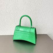 	 Balenciaga Green Hourglass Small Bag Crocodile Embossed 23×15×10cm - 3