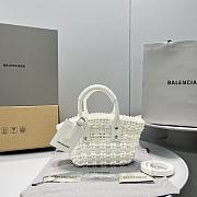 Balenciaga White Bistro XXS Basket With Strap 17*15*8cm - 1