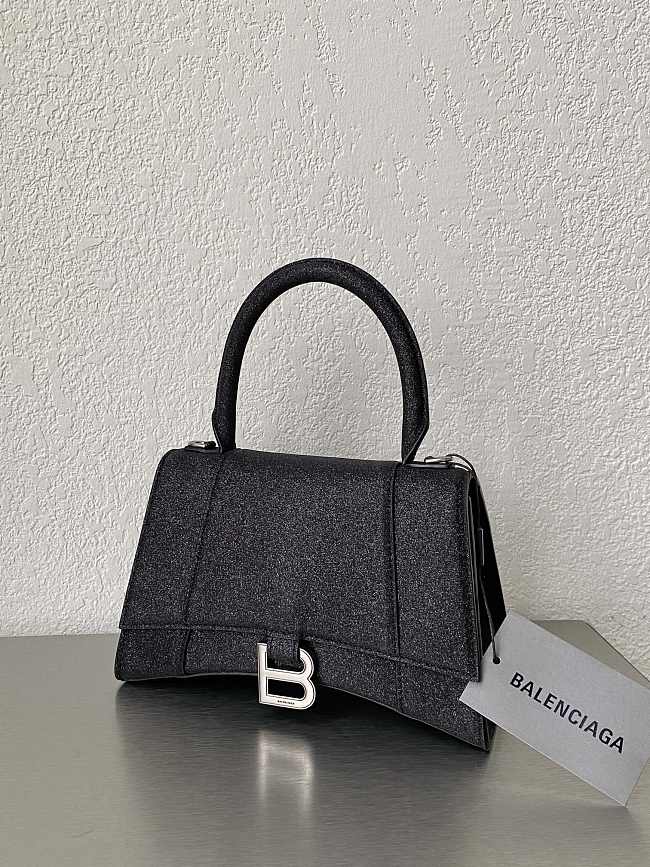 Balenciaga Black Glitter Hourglass Small Bag 23*15*10CM - 1