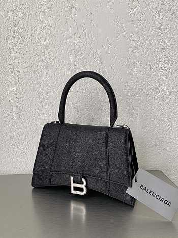 Balenciaga Black Glitter Hourglass Small Bag 23*15*10CM