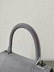 	 Balenciaga Grey Glitter Hourglass Small Bag 23*15*10CM - 4