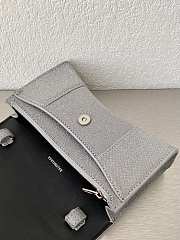 	 Balenciaga Hourglass XS Wallet On Chain In Sparkling Fabric Silver 19*12*5CM - 3