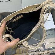 Balenciaga Le City Small Bag In Black Arena Storico Lambskin Beige 30*13*20cm - 3