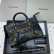 Balenciaga Le City Small Bag In Black Arena Lambskin Shiny Gold Hardware Black 30*13*20cm - 1