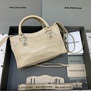 Balenciaga Le City XS Bag In Black Arena Storico Lambskin Beige 24*10*15cm - 5