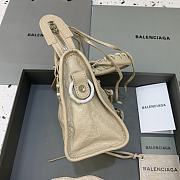 Balenciaga Le City XS Bag In Black Arena Storico Lambskin Beige 24*10*15cm - 4